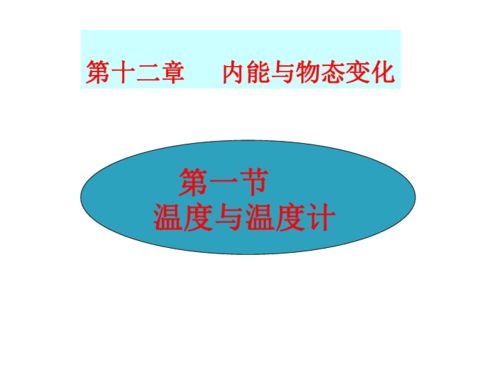 初中九年級物理 滬科版 精品備課資源第十二章第一節溫度與溫度計課件